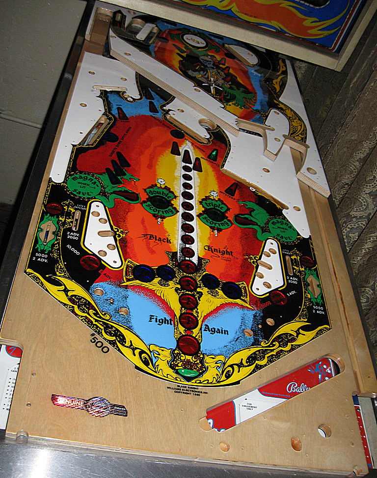 black knight pinball playfield